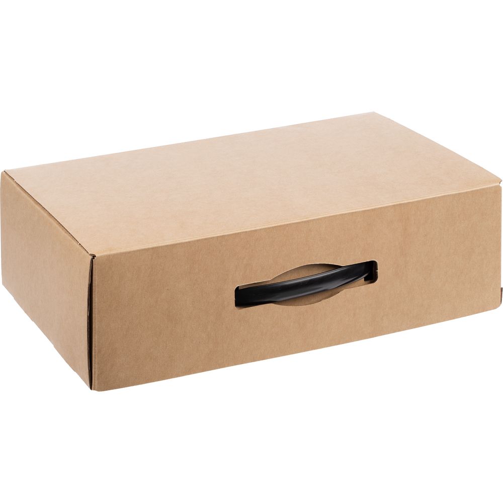 Коробка Matter Light, крафт с черной ручкой с логотипом