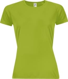 Футболка женская Sporty Women 140, зеленое яблоко с логотипом