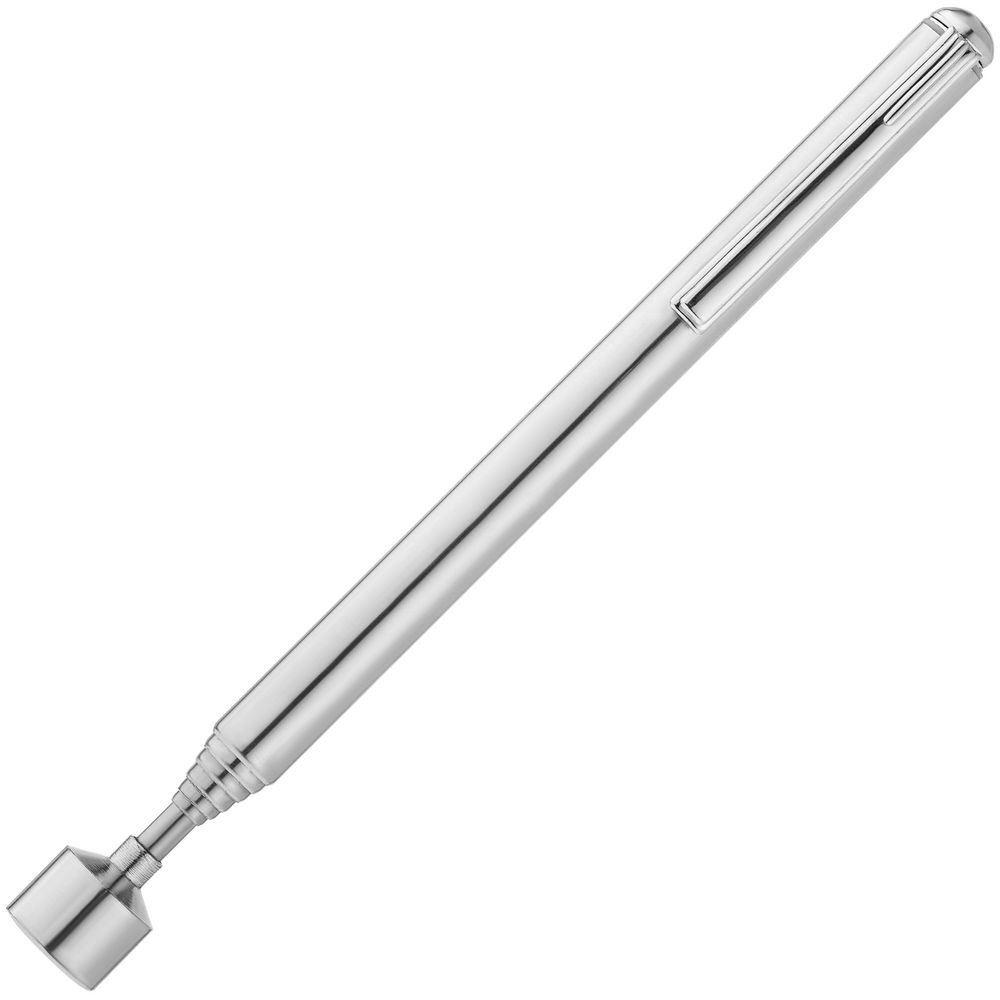 Магнит телескопический Carpe Retractum, серебристый с логотипом