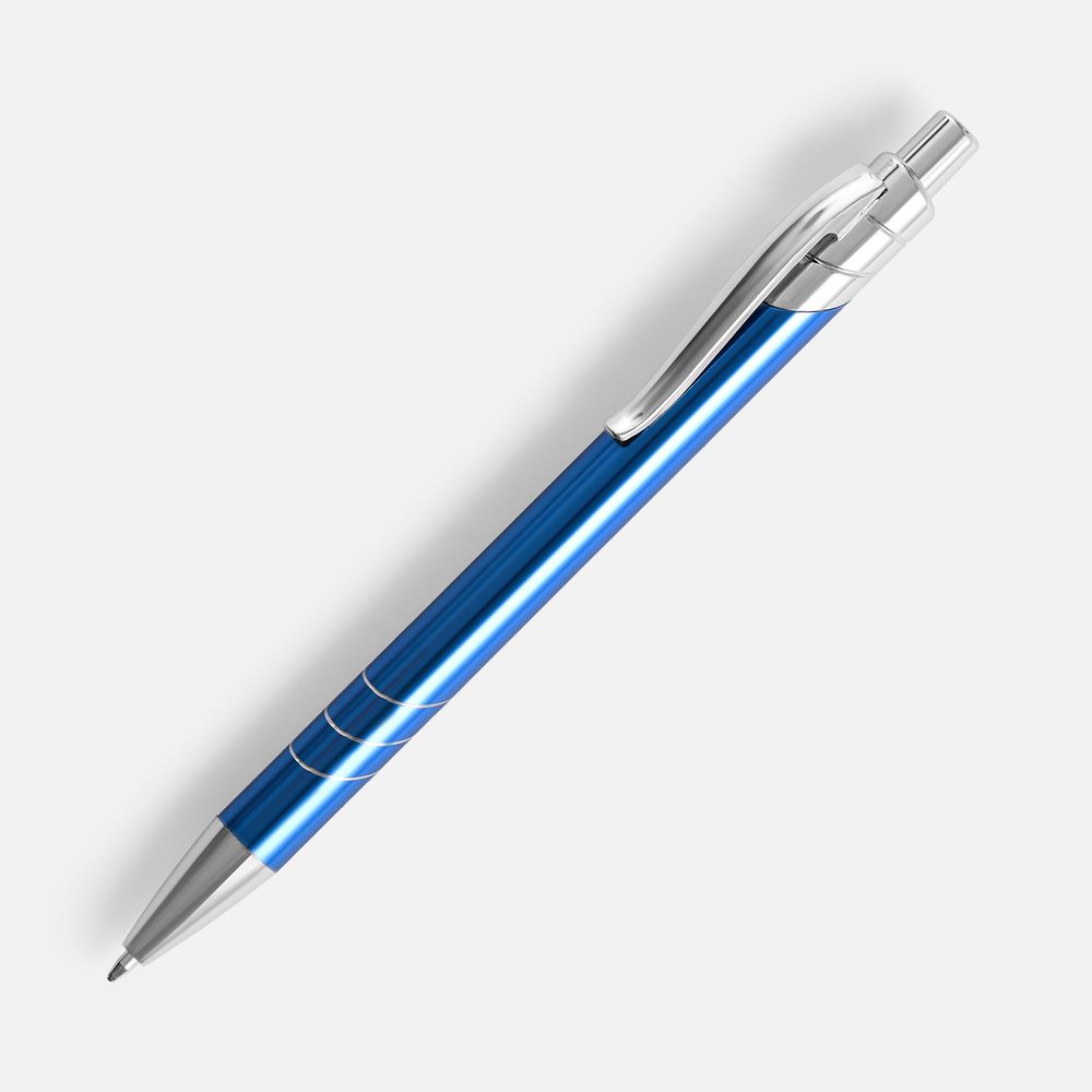 Ручка шариковая Undertone Metallic, синяя с логотипом