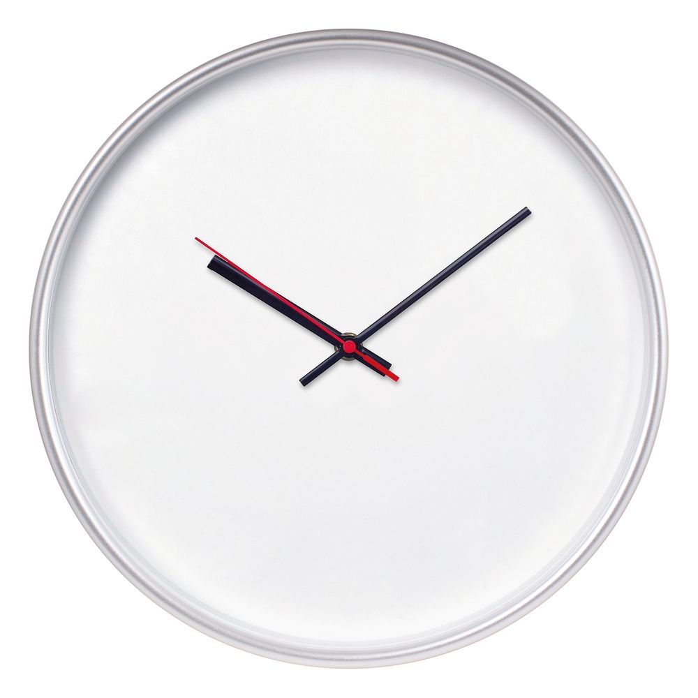 Часы настенные ChronoTop, серебристые с логотипом