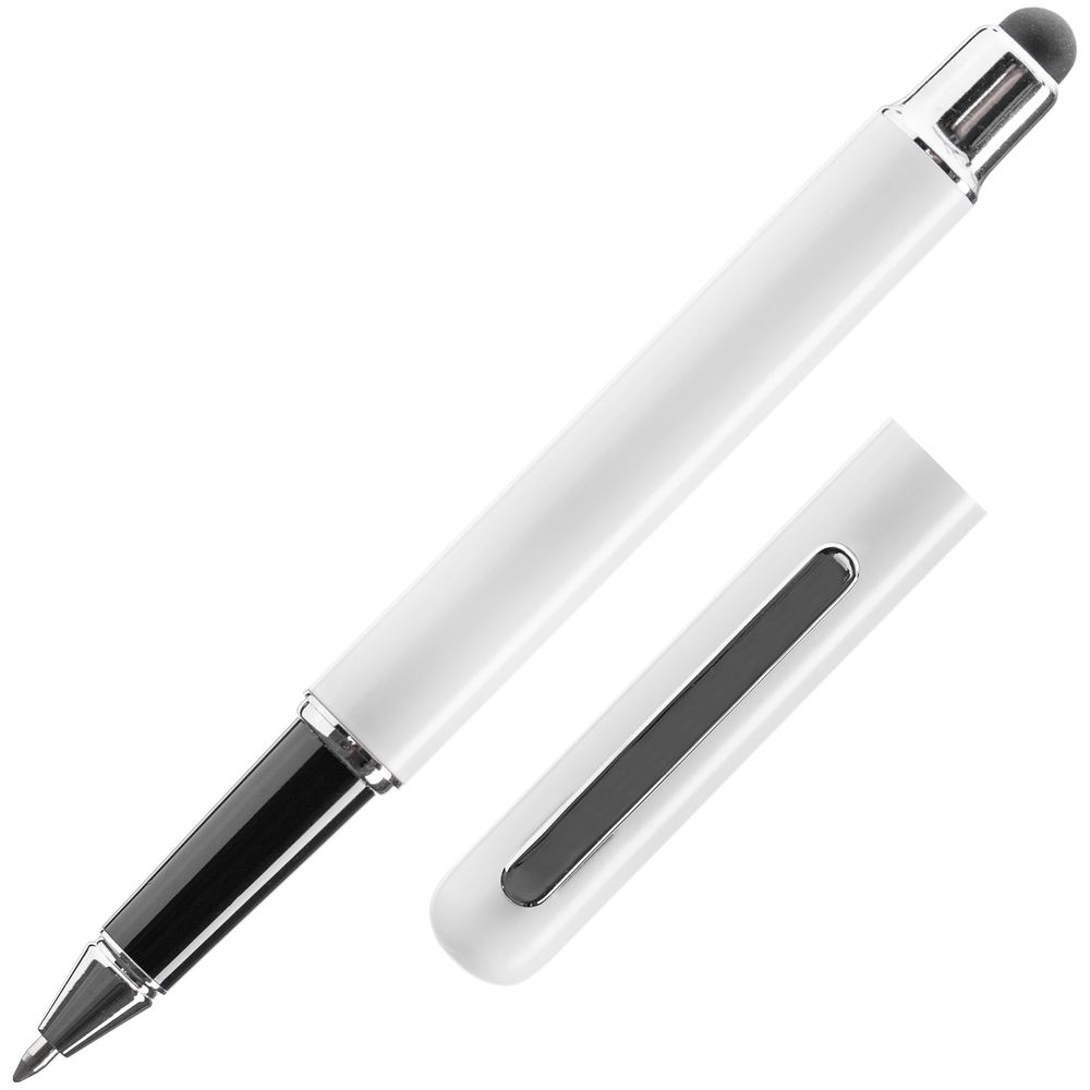 Роллер Scribo со стилусом, матовый белый с логотипом