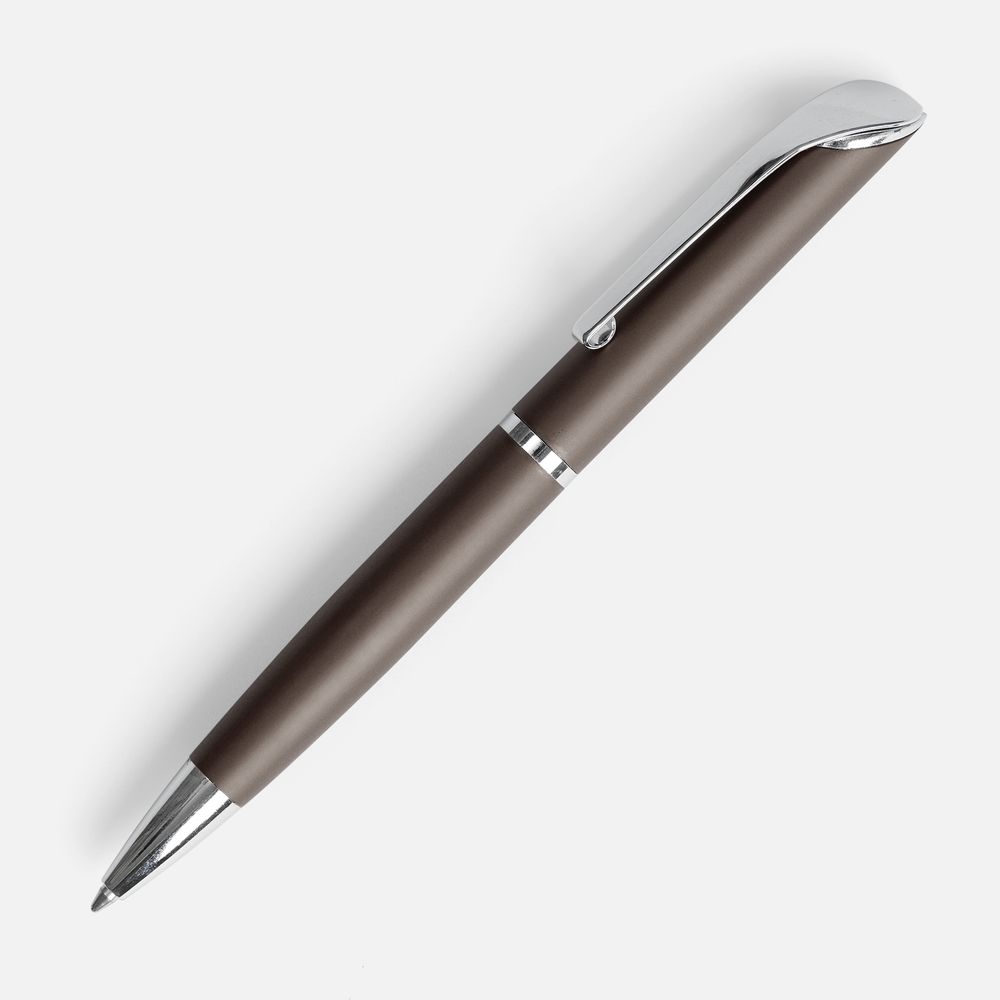 Ручка шариковая Glide, темно-серая с логотипом