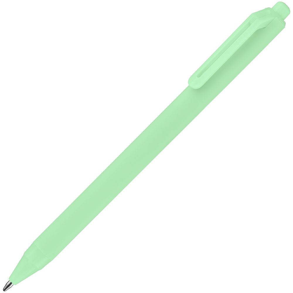 Ручка шариковая Cursive Soft Touch, зеленая с логотипом