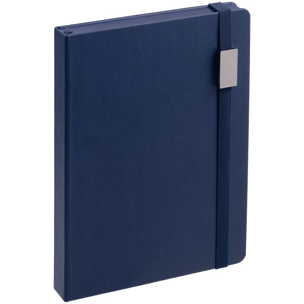 Ежедневник New Factor Metal, темно-синий с логотипом