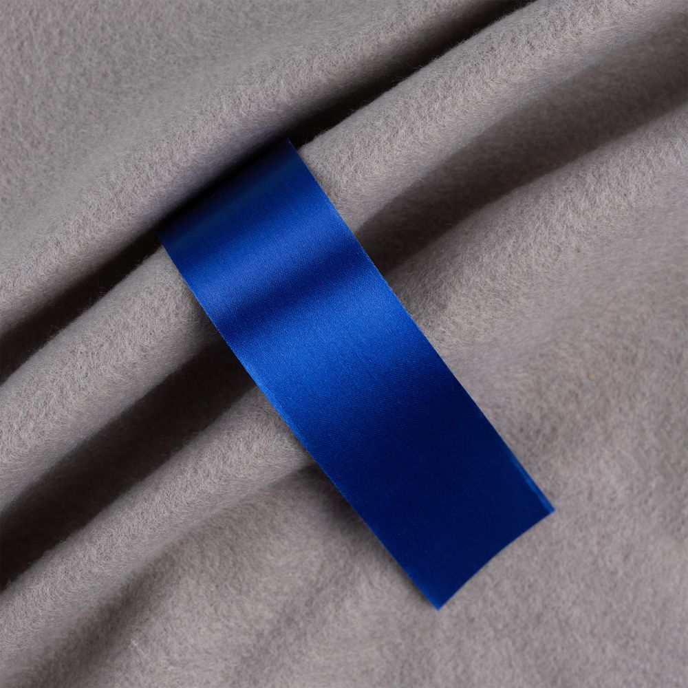 Лента сатиновая Satin 35 М, синяя, 80 см с логотипом