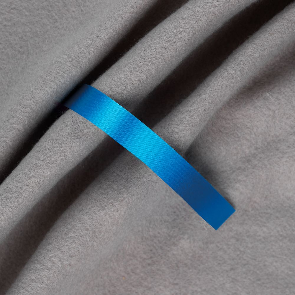 Лента сатиновая Satin 10 S, голубая, 50 см с логотипом