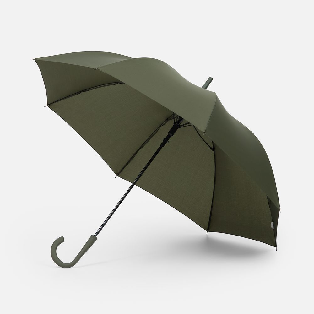 Зонт-трость Nimbrella, зеленый (хаки) с логотипом