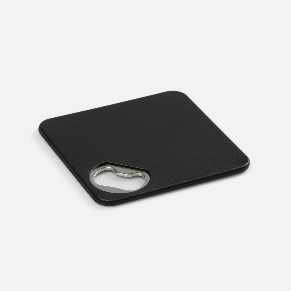 Костер с открывашкой для бутылок Bartender, ver.2, черный с логотипом