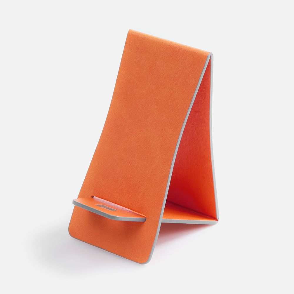 Подставка для телефона Petrus, оранжевая с логотипом