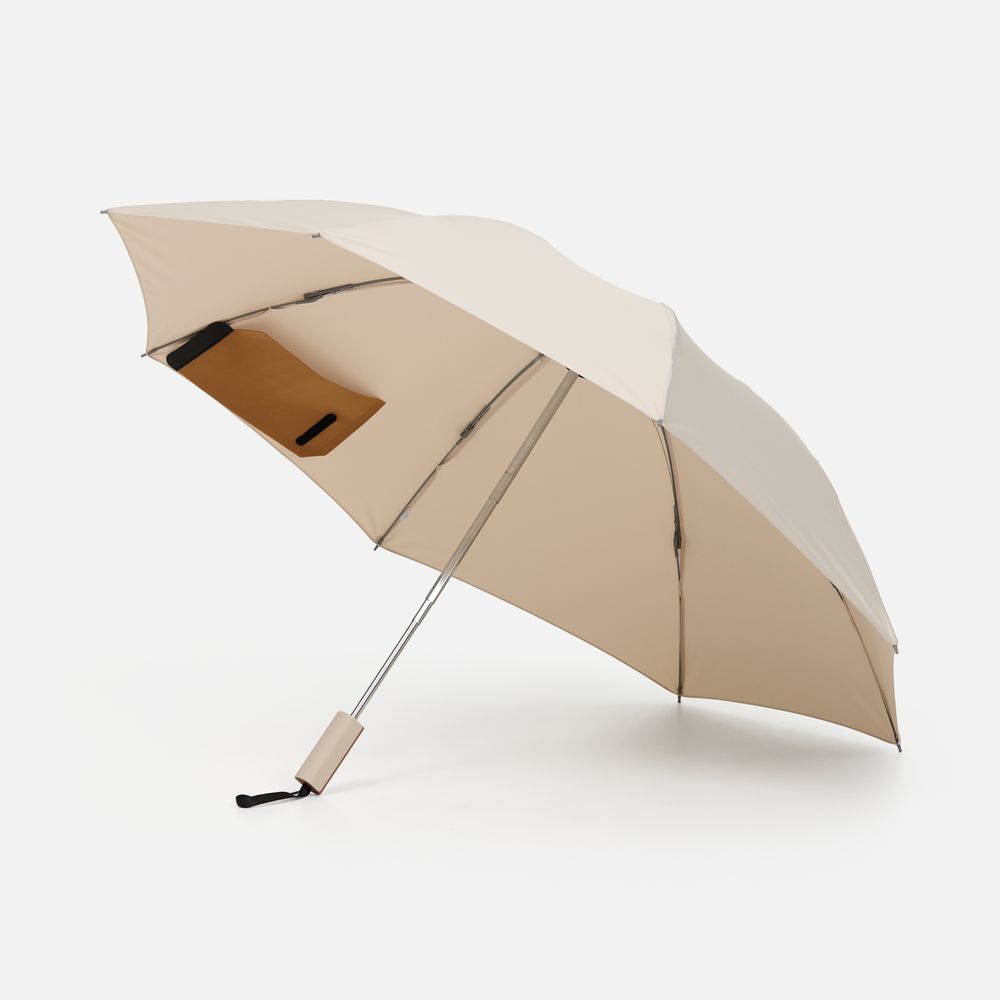 Зонт обратного сложения Easyroll, бежевый с логотипом
