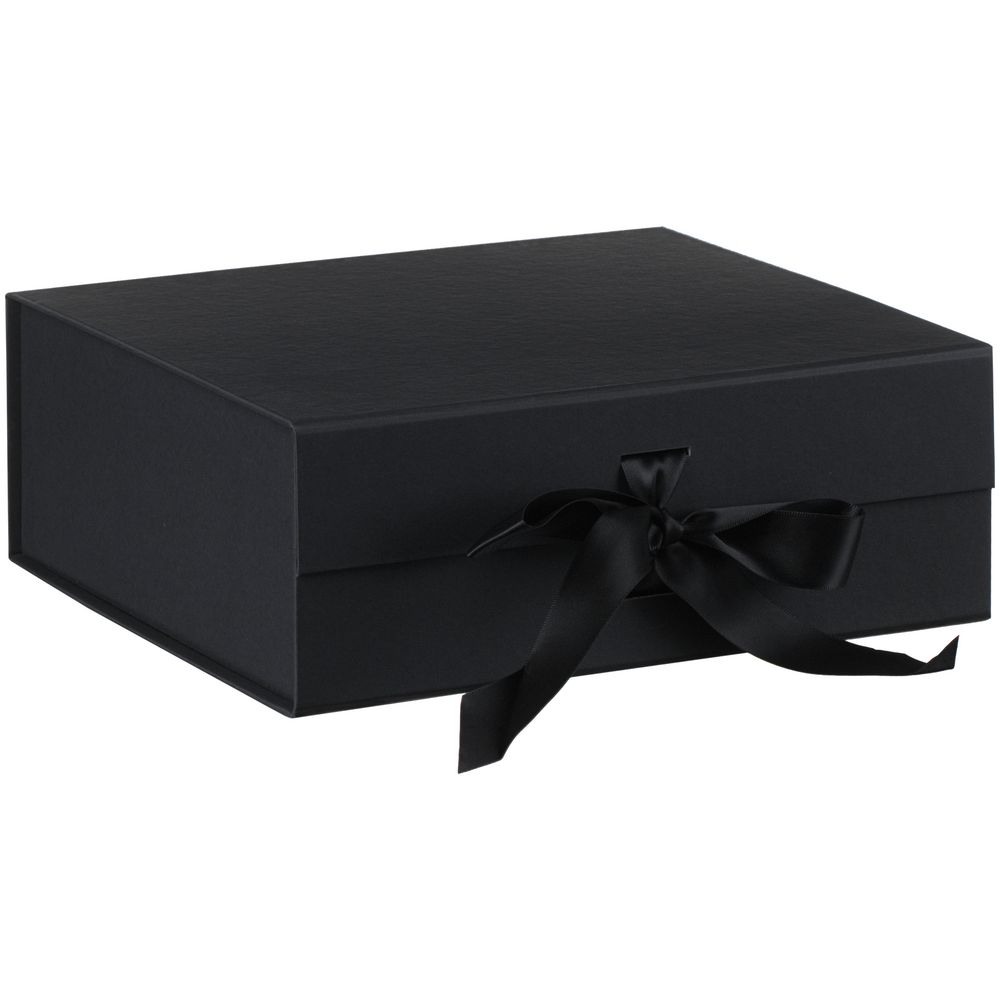 Коробка складная Rusetti, M, черная с логотипом