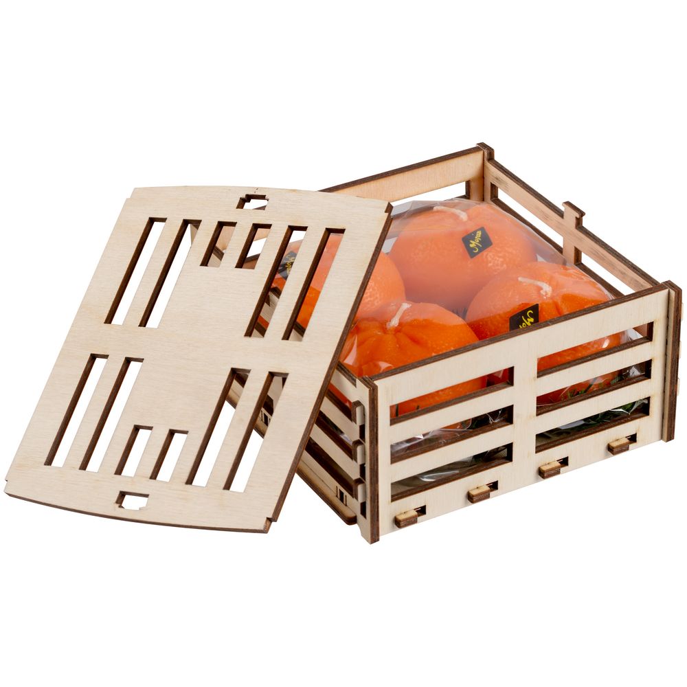 Свеча «Ящик мандаринов» с логотипом