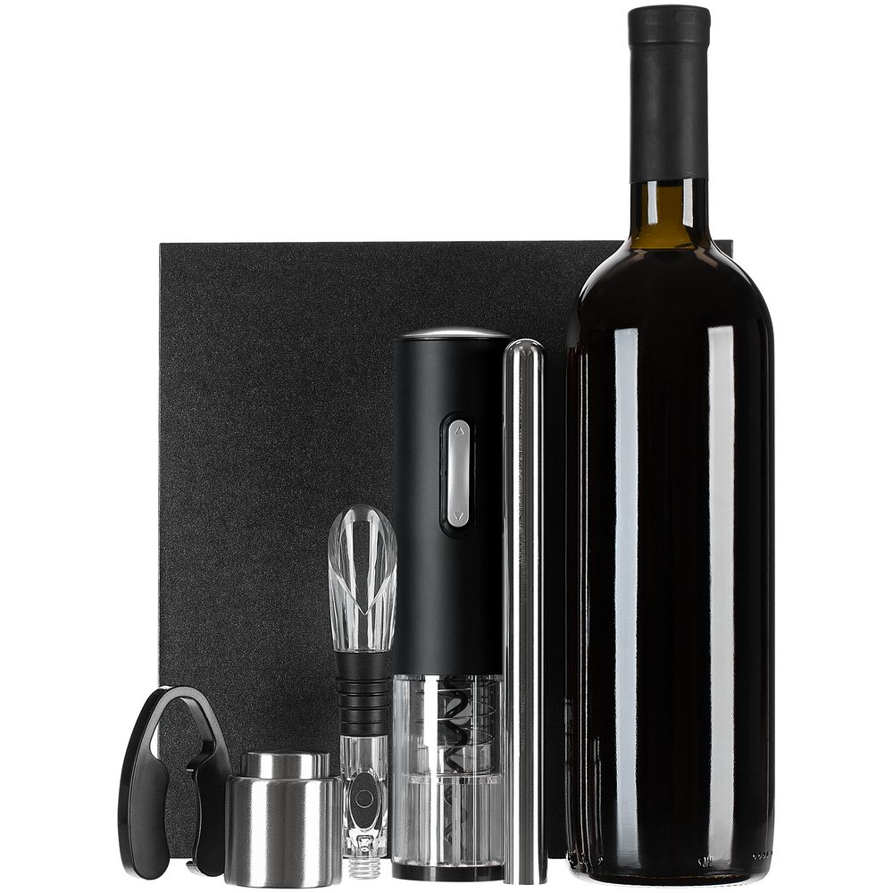 Винный набор Wine Diesel, черный с логотипом