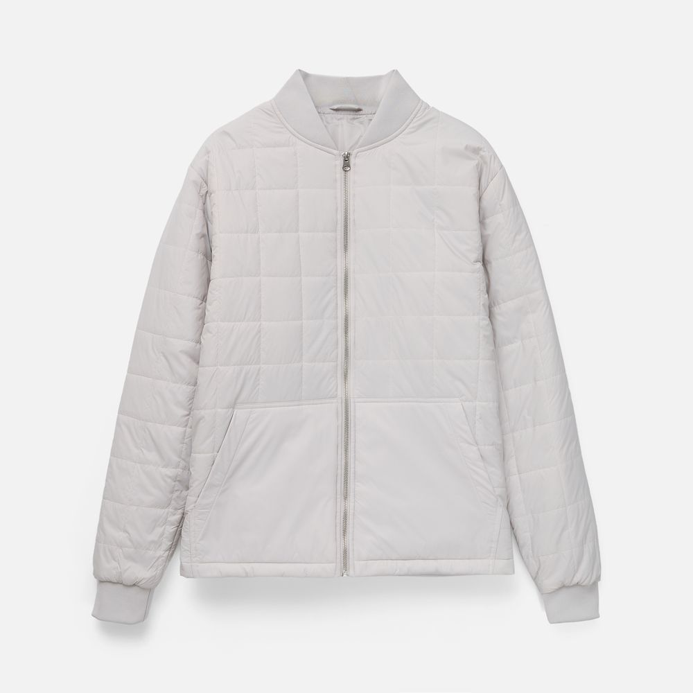 Куртка унисекс Warmbridge, светло-серая с логотипом