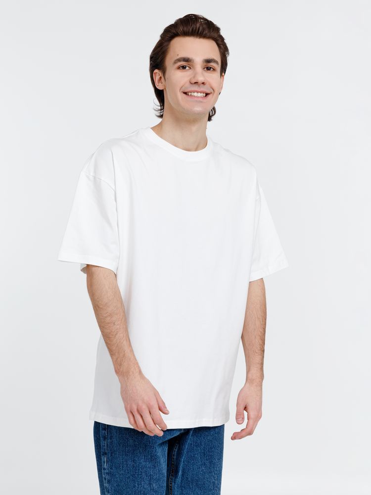 Футболка оверсайз унисекс Big Haul, молочно-белая с логотипом