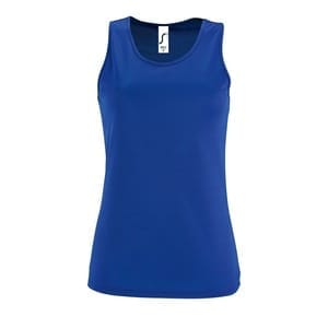 Майка женская Sporty TT Women, ярко-синяя с логотипом