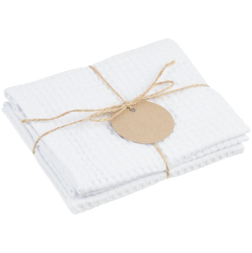 Набор кухонных полотенец Good Wipe, белый с белым с логотипом