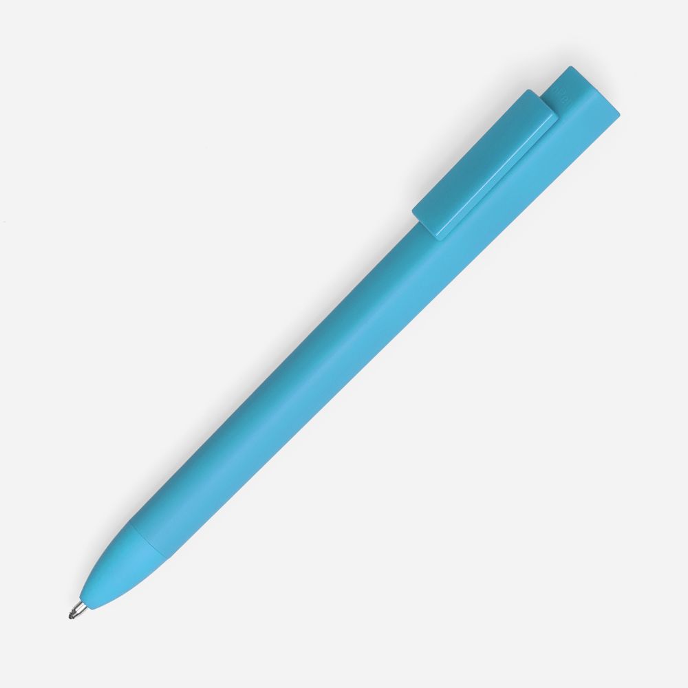 Ручка шариковая Swiper SQ Soft Touch, голубая с логотипом