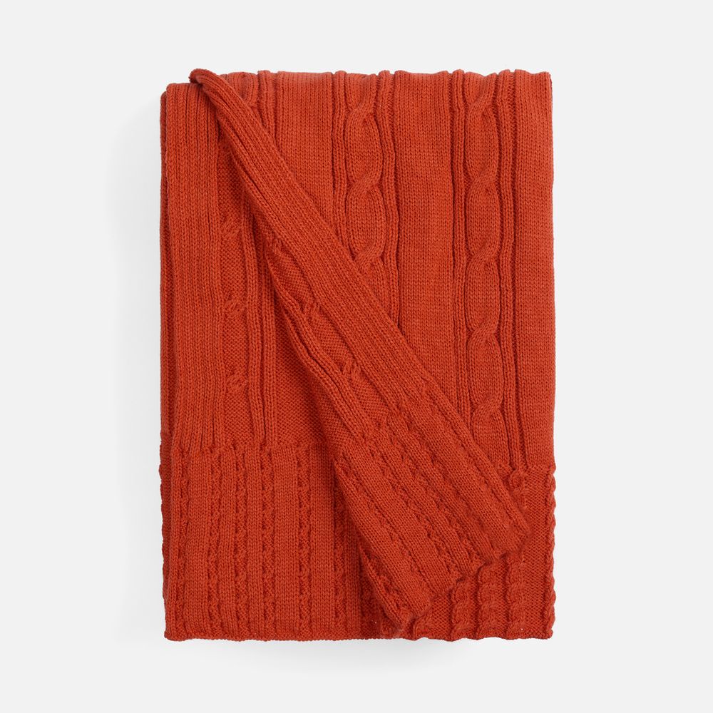 Плед Remitti, оранжевый (морковь) с логотипом