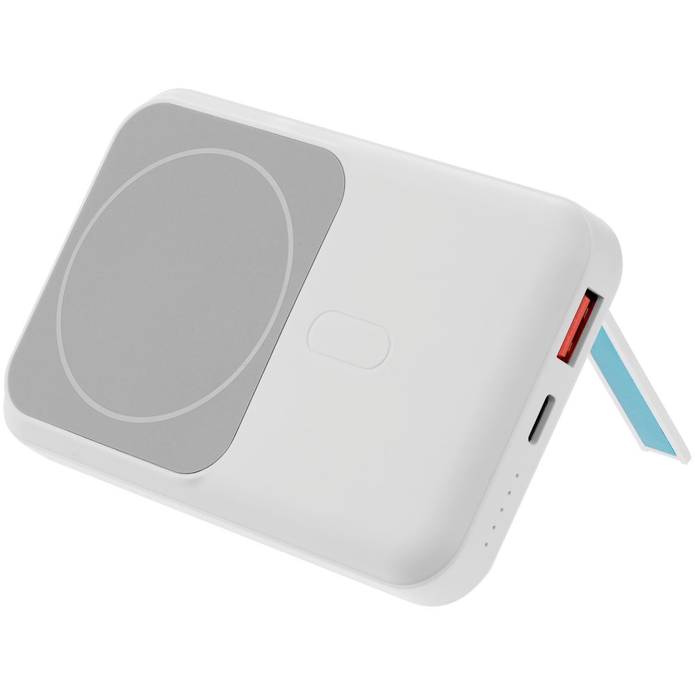Магнитный беспроводной аккумулятор Top Force, 10 000 мАч, белый с логотипом