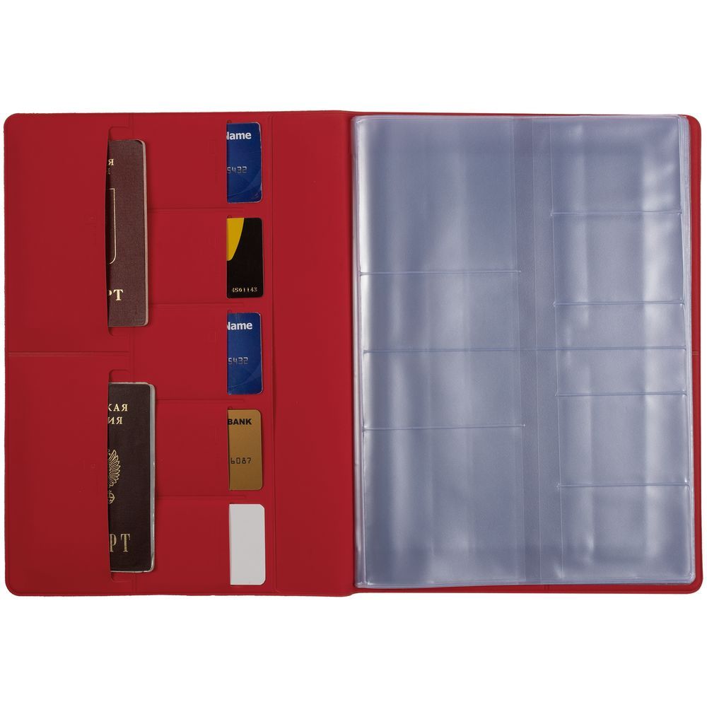 Папка для хранения документов Devon Maxi, красная с логотипом