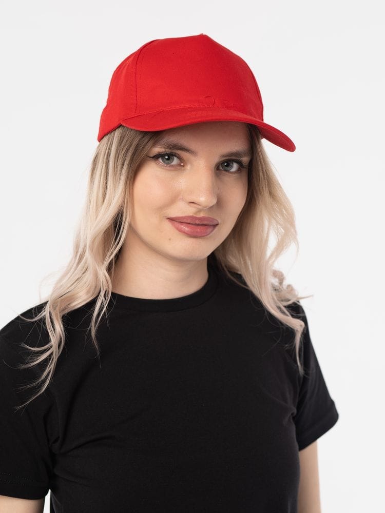 Бейсболка Basic, красная с логотипом