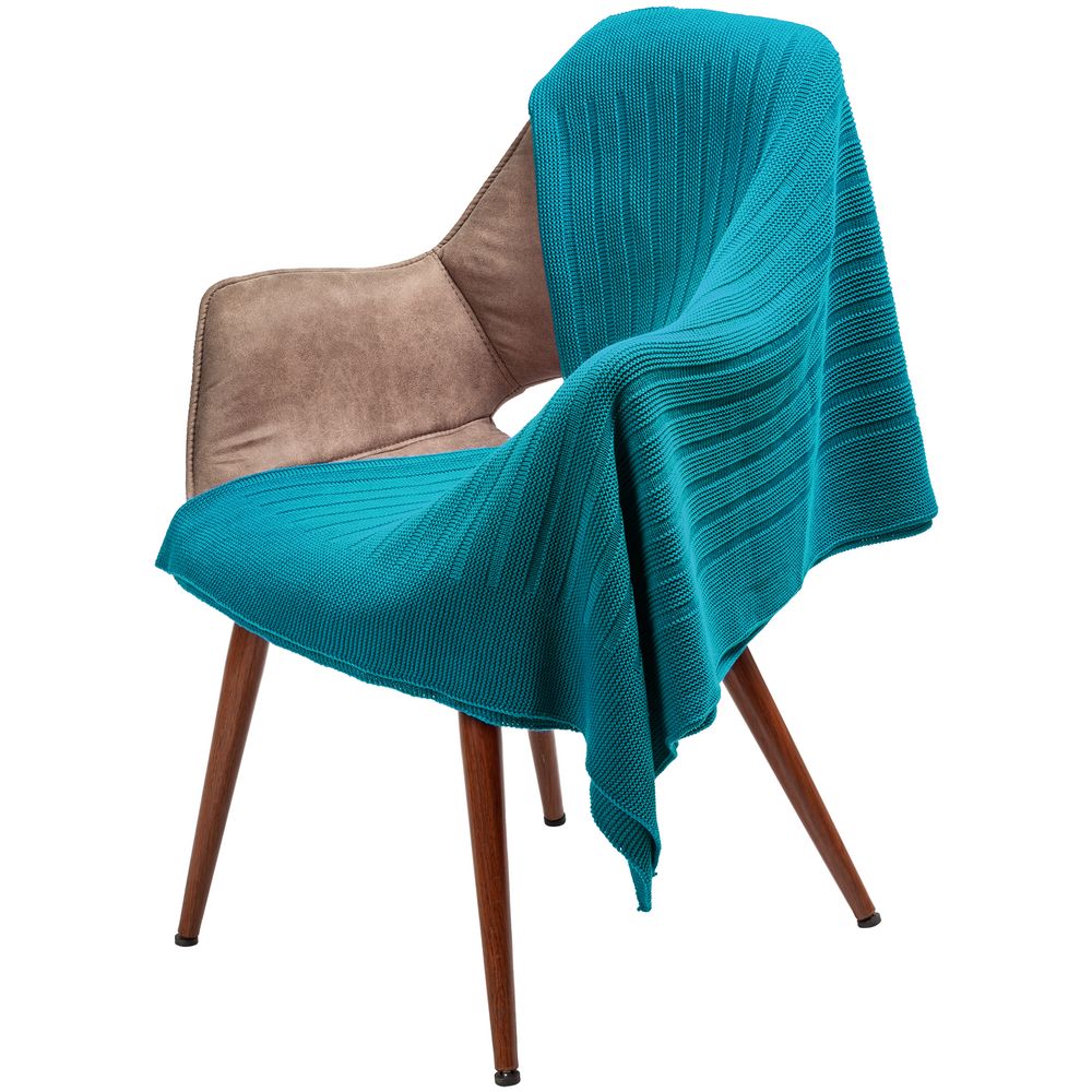 Плед Field, бирюзовый с логотипом