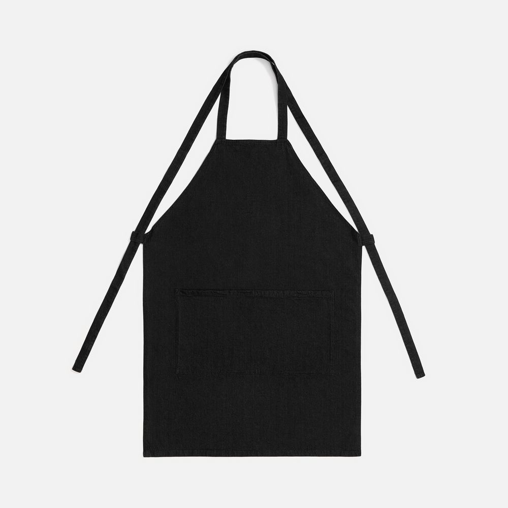 Фартук джинсовый E2, черный с логотипом