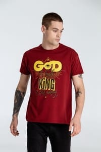 Футболка A God is High, гранатово-красная с логотипом