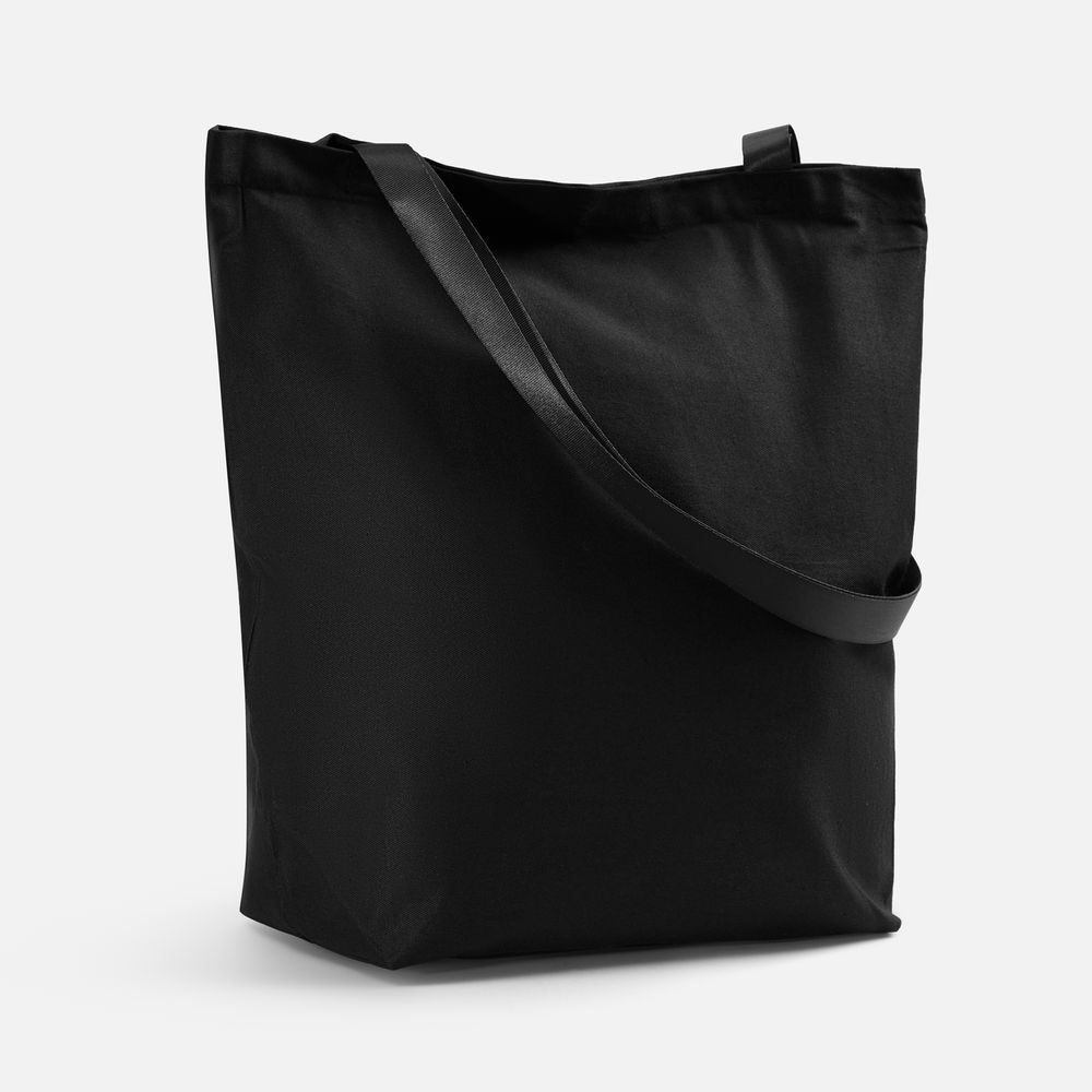 Шопер B5, черный с черными ручками с логотипом