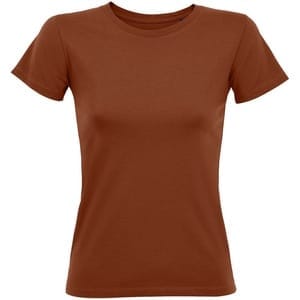 Футболка женская Regent Fit Women, коричневая (терракотовая) с логотипом