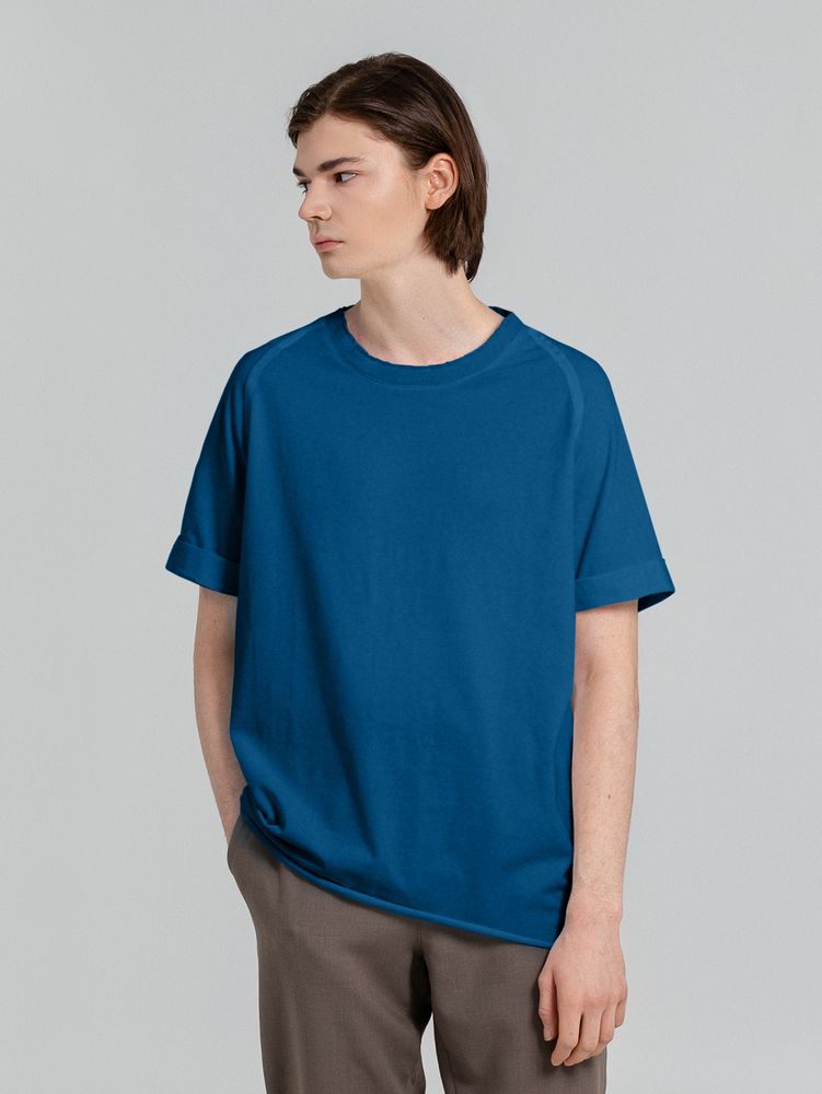 Футболка унисекс Vozduh 1.0, синяя с логотипом