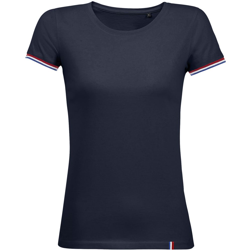 Футболка женская Rainbow Women, темно-синяя с ярко-синим с логотипом