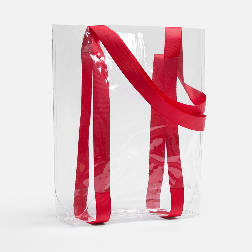 Шопер Clear Fest, ver.2, прозрачный с красными ручками с логотипом