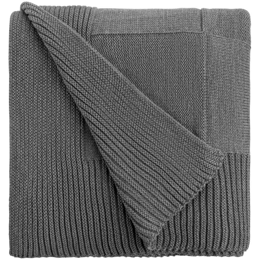 Плед Chess Queen, ver.2, серый меланж с логотипом