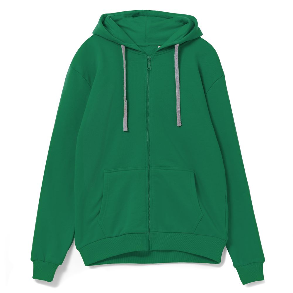 Толстовка на молнии с капюшоном Siverga, зеленая с логотипом