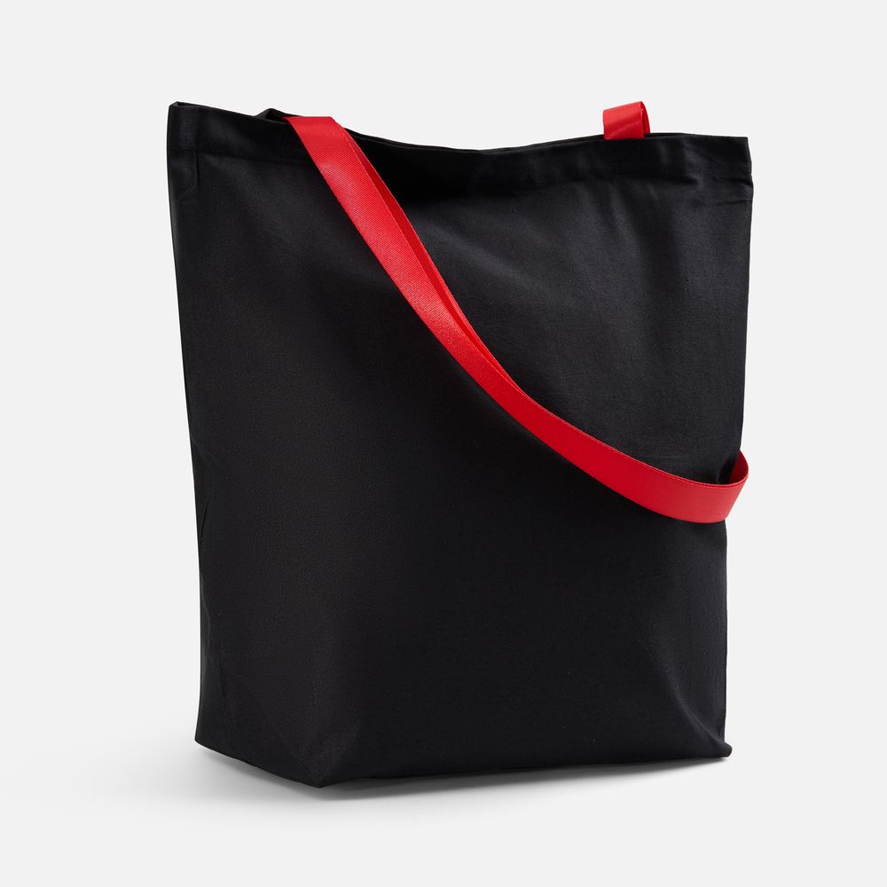 Шопер B5, черный с красными ручками с логотипом