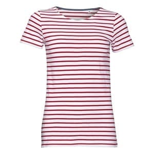 Футболка Miles Women белая с красным с логотипом