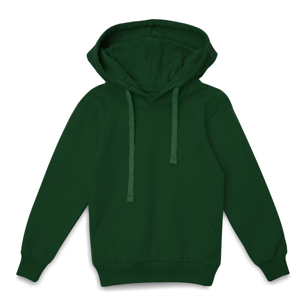 Худи детское Kirenga Kids 2.0, темно-зеленое с логотипом
