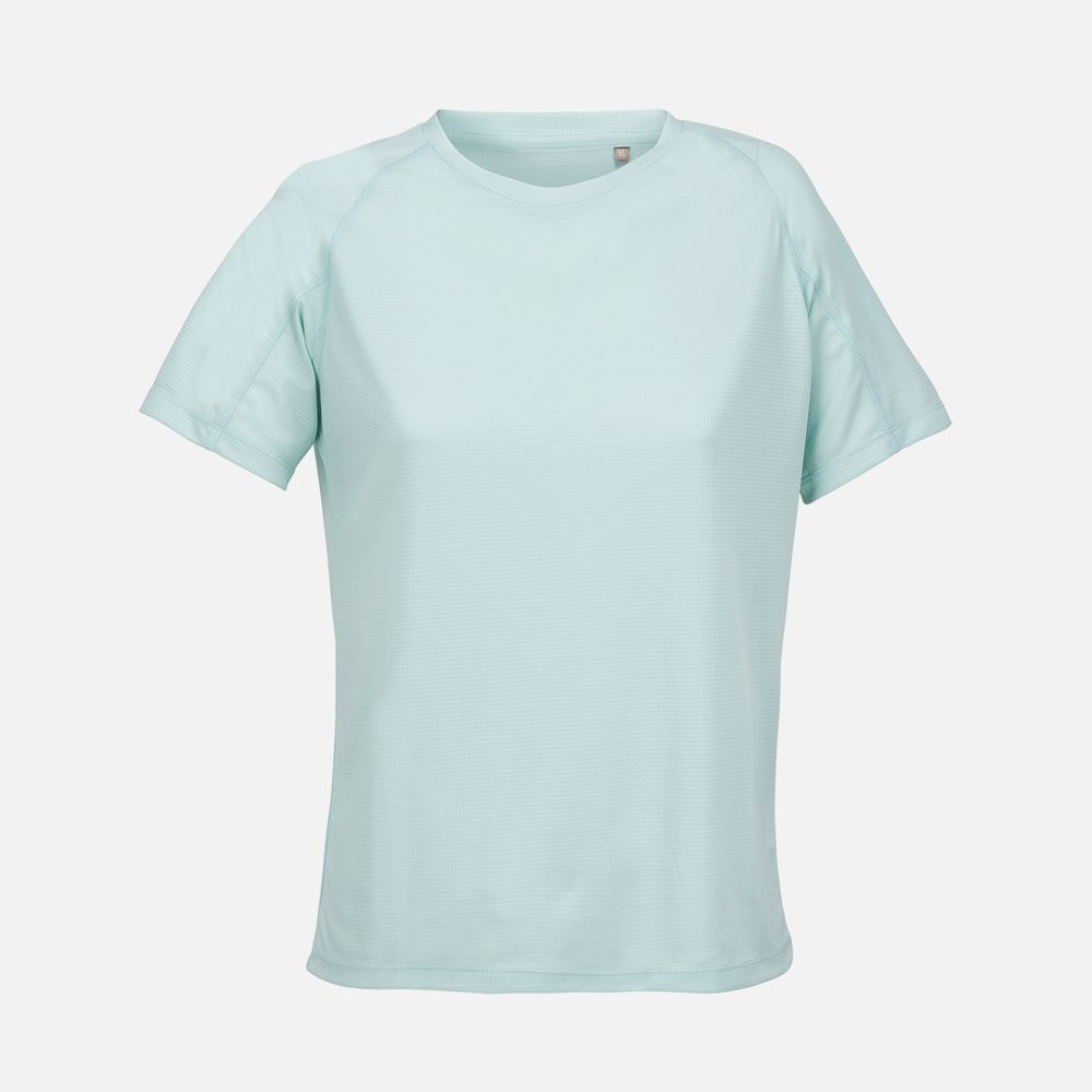 Футболка спортивная женская Vortex Women, зелено-голубая с логотипом