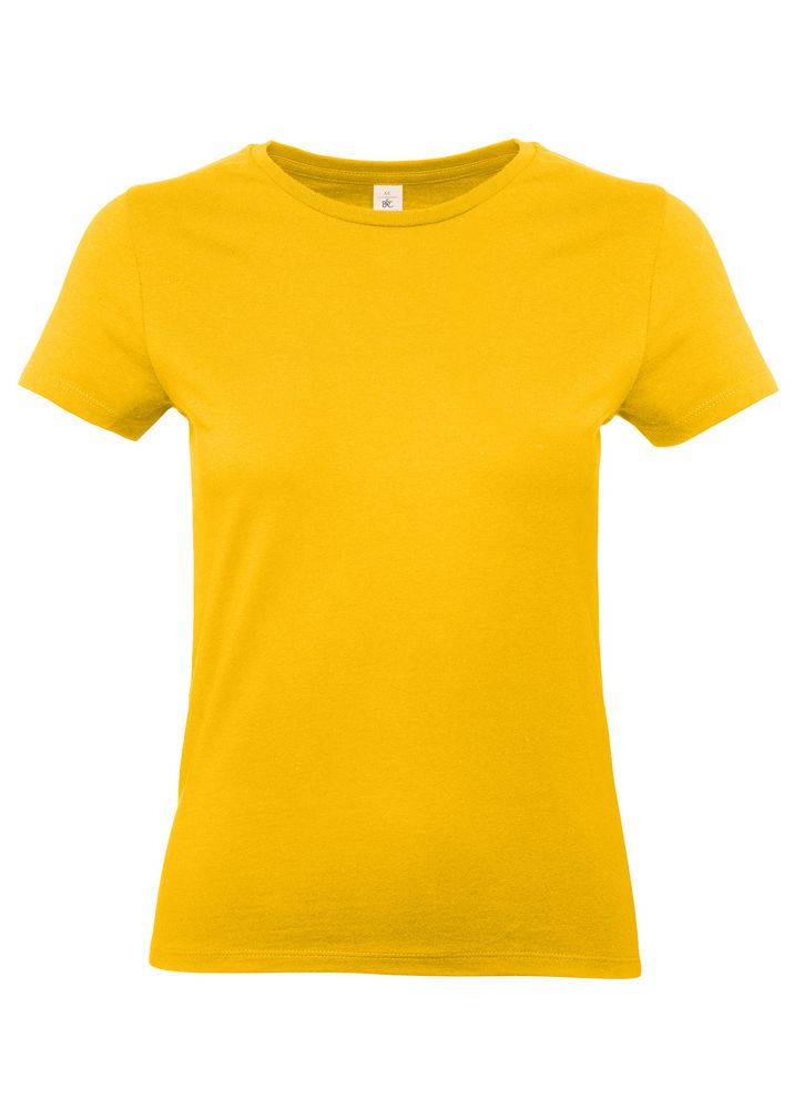 Футболка женская E190 желтая с логотипом