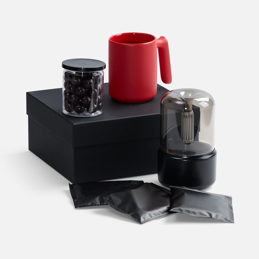 Набор «Микроклимат», черный с красным с логотипом