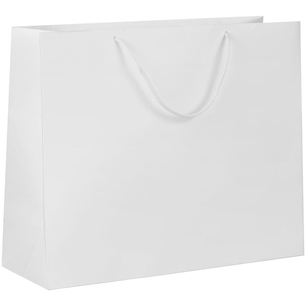 Пакет бумажный с ламинацией Lami Tote L, белый с логотипом