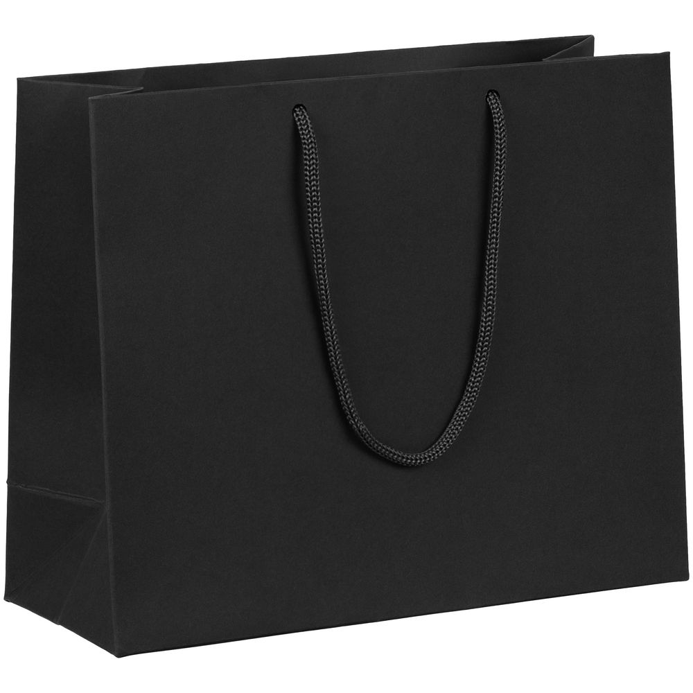 Пакет бумажный Ample Plus S, черный с логотипом