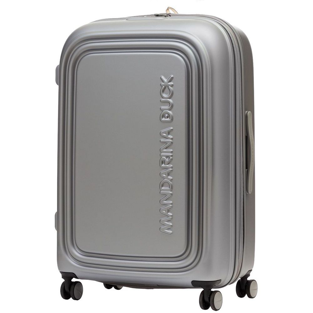 Чемодан Logoduck L, серебристый с логотипом