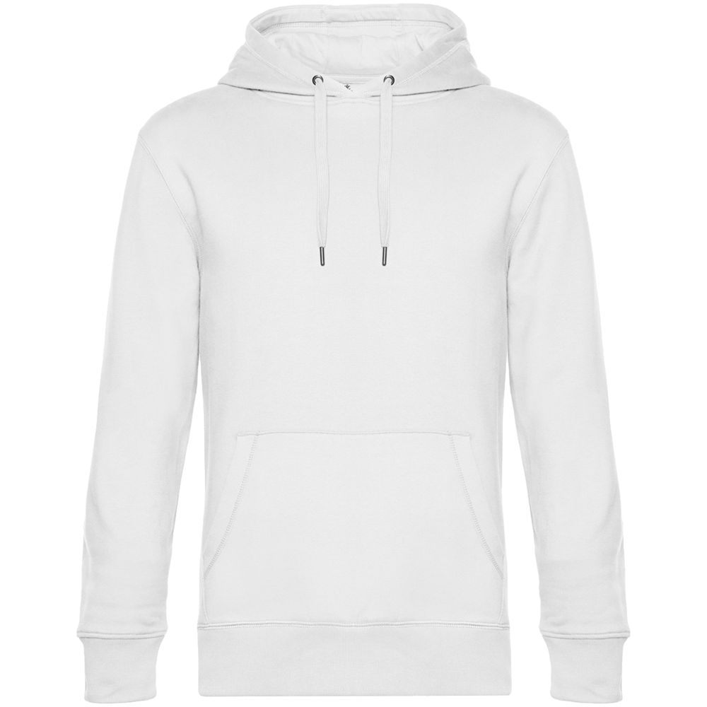 Толстовка с капюшоном унисекс King, белая с логотипом