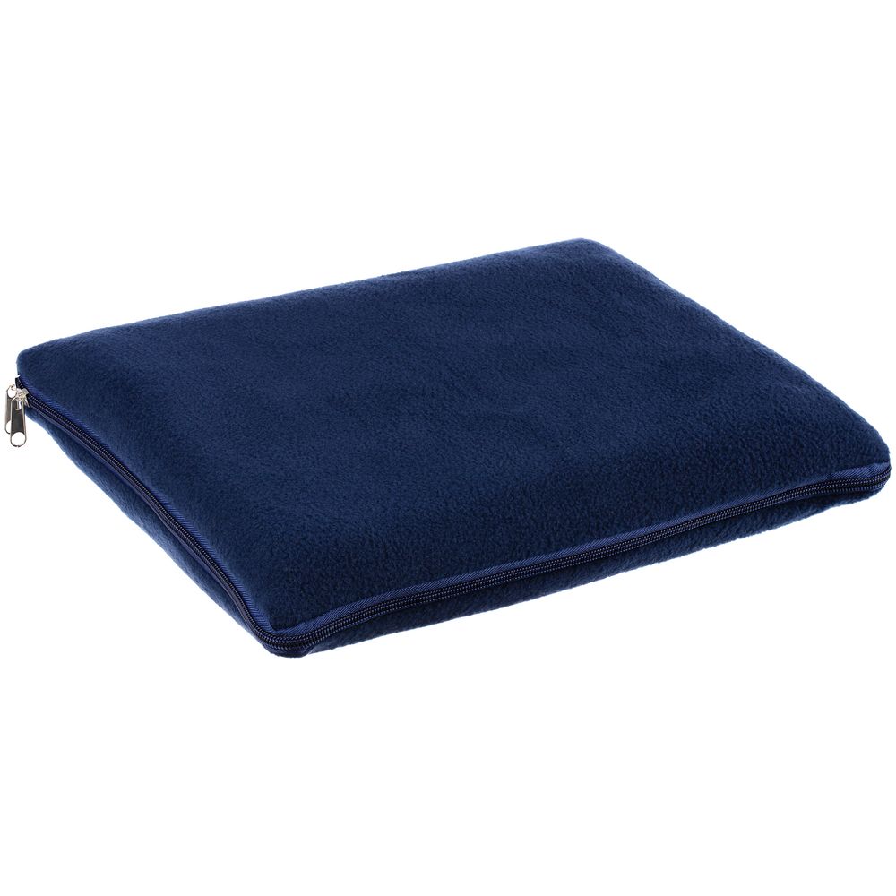 Дорожный плед-подушка Pathway 2, синий с логотипом