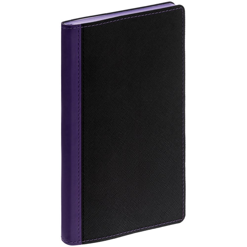 Ежедневник Nice Twice, недатированный, черный с фиолетовым с логотипом