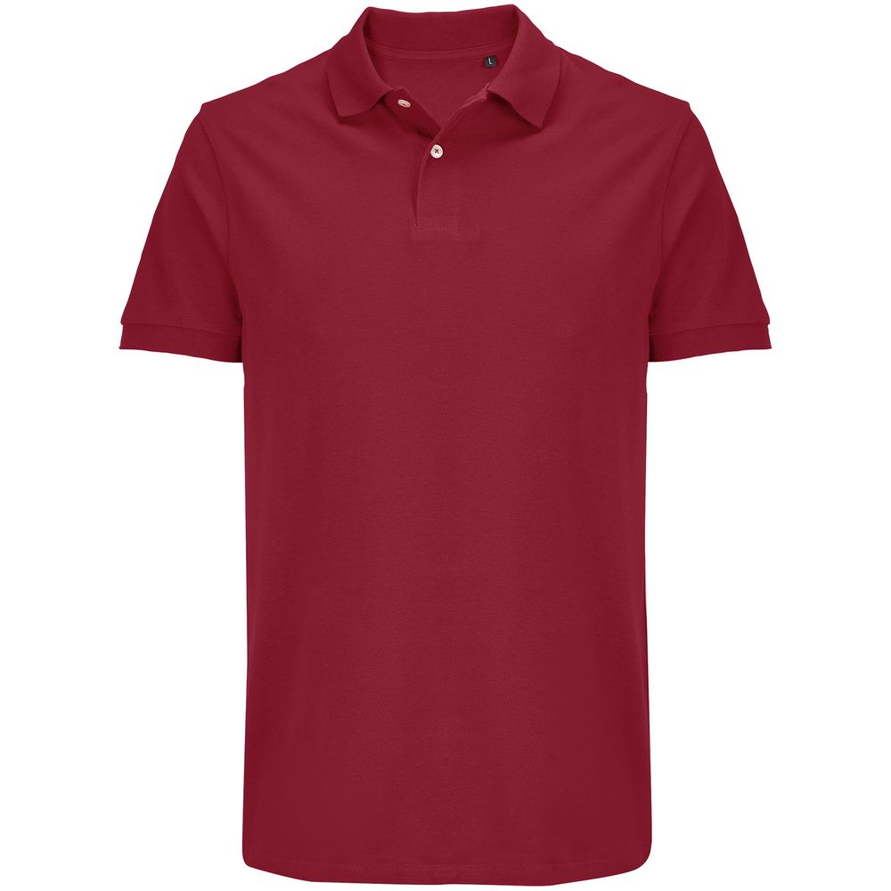 Рубашка поло унисекс Pacific, красная (бургунди) с логотипом